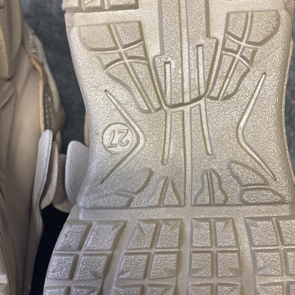 Boys Girls beige sneakers Lace Up Running Shoe Walking Non-Slip size‎ 27 - Picture 6 of 16